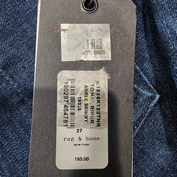 Rag & Bone Ankle Skinny Jeans In Tonal River Size 27 - Picture 15 of 15